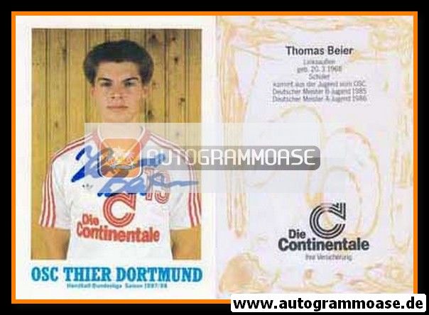 Autogramm Handball | OSC Thier Dortmund | 1987 | Thomas BEIER