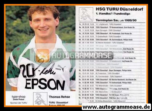 Autogramm Handball | HSG TURU Düsseldorf | 1989 | Thomas REHSE