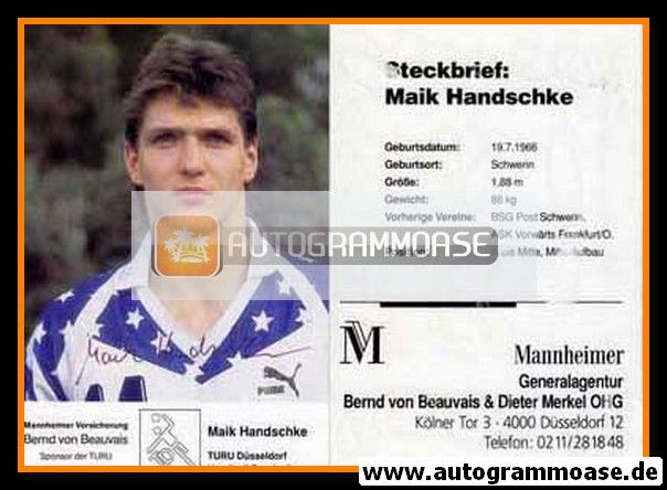 Autogramm Handball | HSG TURU Düsseldorf | 1992 | Maik HANDSCHKE