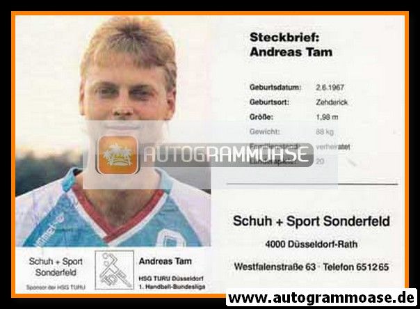 Autogramm Handball | HSG TURU Düsseldorf | 1992 | Andreas TAM