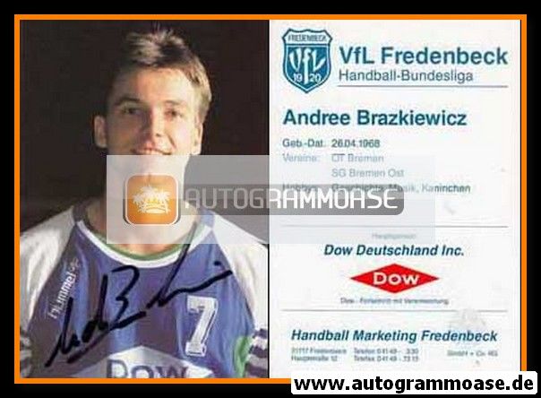 Autogramm Handball | VfL Fredenbeck | 1993 | Andree BRAZKIEWICZ