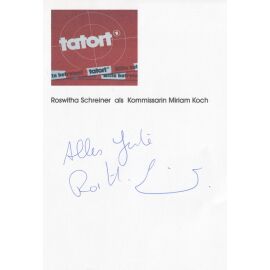 Autograph Schauspieler | Roswitha SCHREINER 