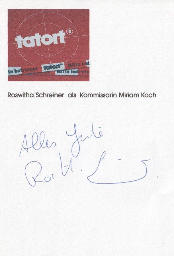 Autograph Schauspieler | Roswitha SCHREINER 