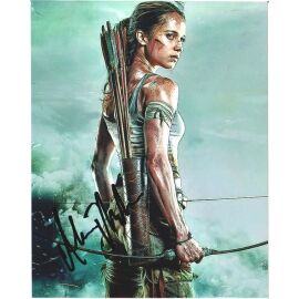Autogramm Film (SWE) | Alicia VIKANDER | 2018 Foto (Portrait Color XM) "Tomb Raider"