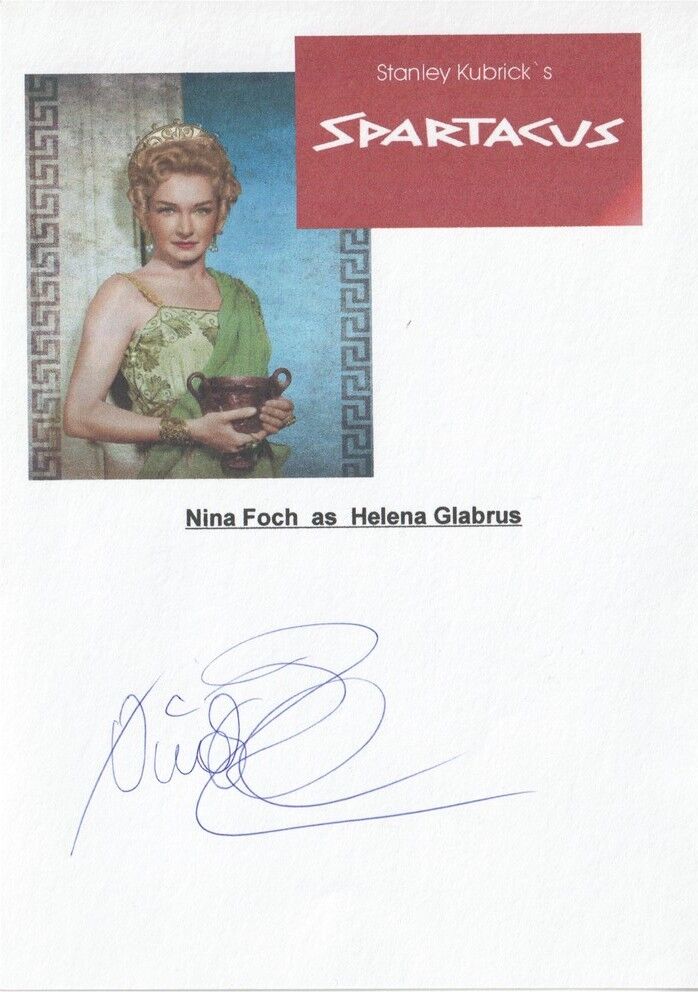 Autogramm Film (USA) | Nina FOCH | 1975 (Collage Color XM) "Spartacus"
