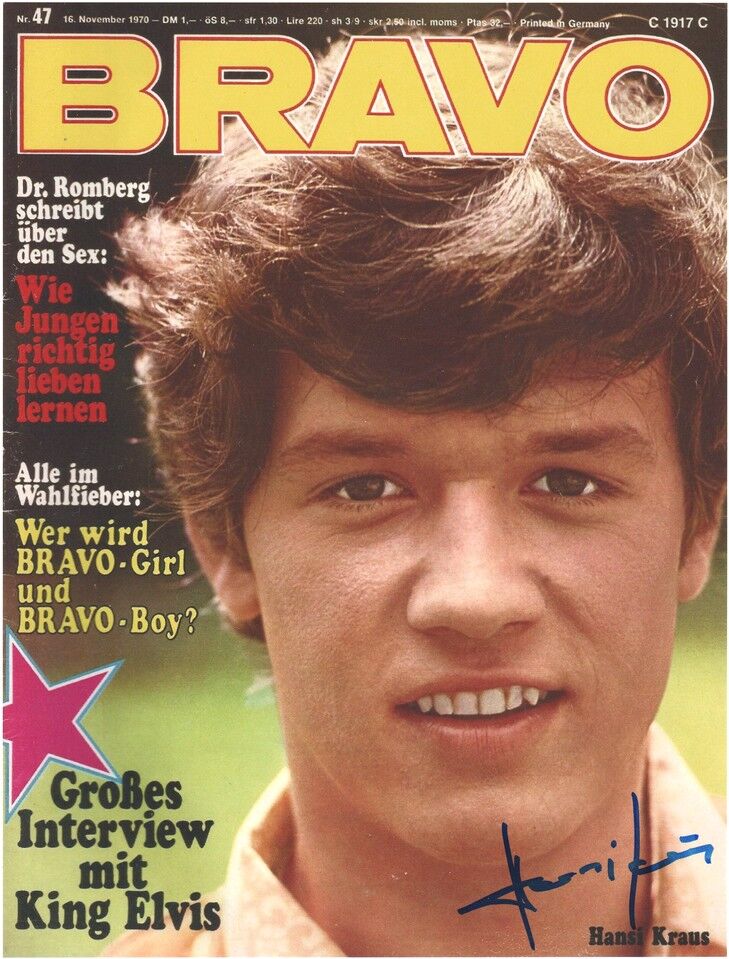 Autogramm Schauspieler | Hansi KRAUS | 1970 Foto (Portrait Color XL) Bravo
