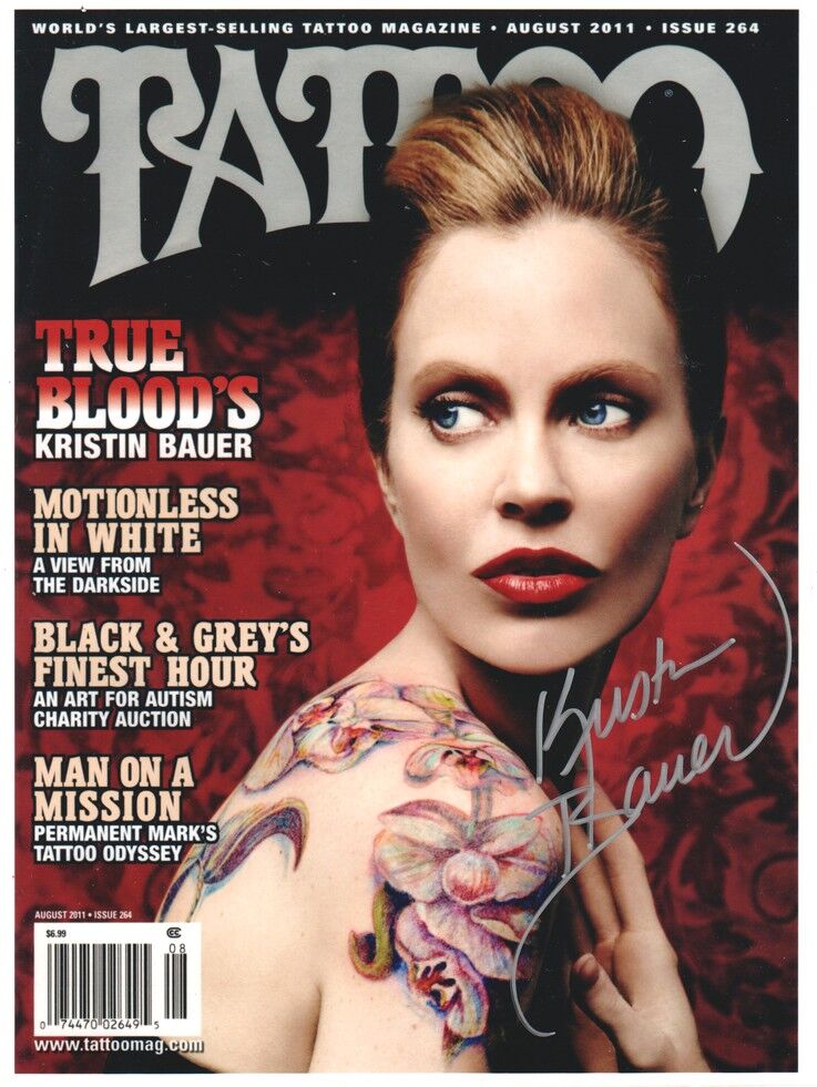 Autogramm Film (USA) | Kristin BAUER | 2011 Foto (Portrait Color XL) Tattoo