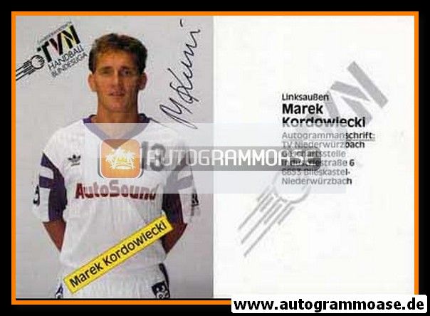 Autogramm Handball | TV Niederwürzbach | 1990er AutoSound | Marek KORDOWIECKI