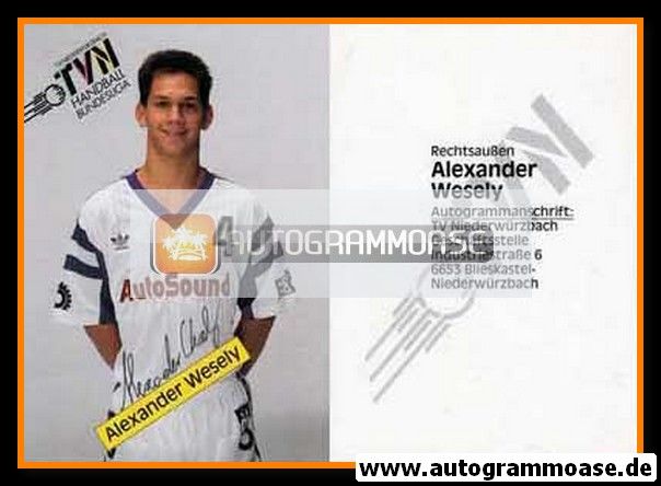 Autogramm Handball | TV Niederwürzbach | 1990er AutoSound | Alexander WESELY