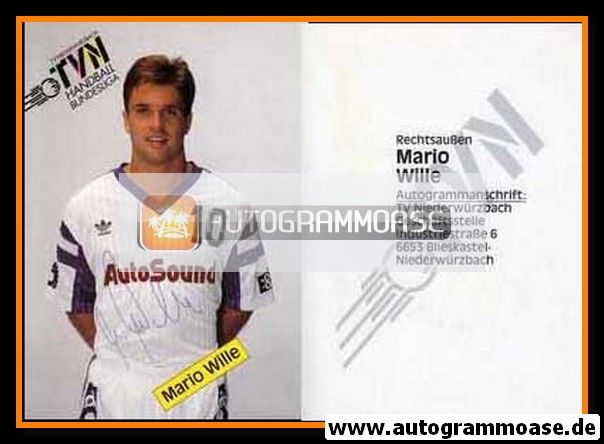 Autogramm Handball | TV Niederwürzbach | 1990er AutoSound | Mario WILLE