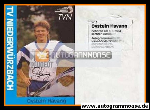 Autogramm Handball | TV Niederwürzbach | 1990er Peugeot | Oystein HAVANG