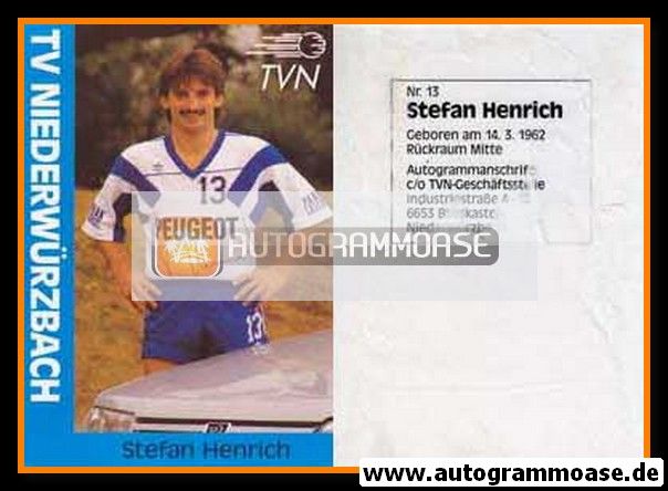 Autogramm Handball | TV Niederwürzbach | 1990er Peugeot | Stefan HENRICH