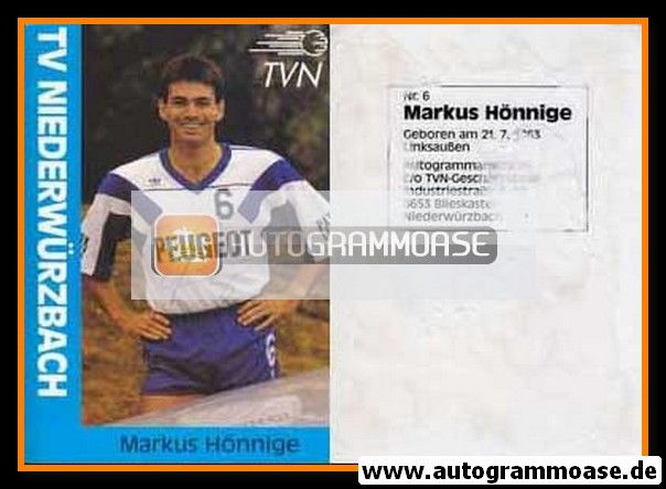 Autogramm Handball | TV Niederwürzbach | 1990er Peugeot | Markus HÖNNIGE