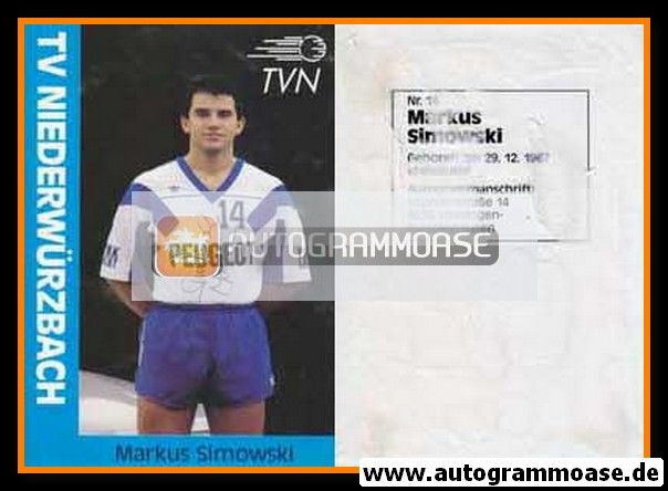 Autogramm Handball | TV Niederwürzbach | 1990er Peugeot | Markus SIMOWSKI
