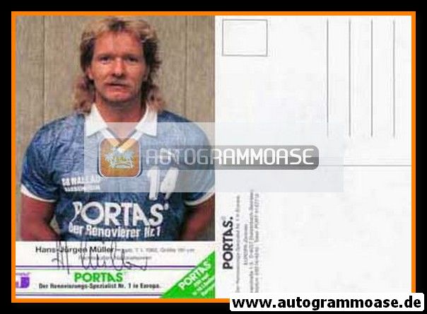 Autogramm Handball | SG Wallau/Massenheim | 1990er Portas blau | Hans-Jürgen MÜLLER