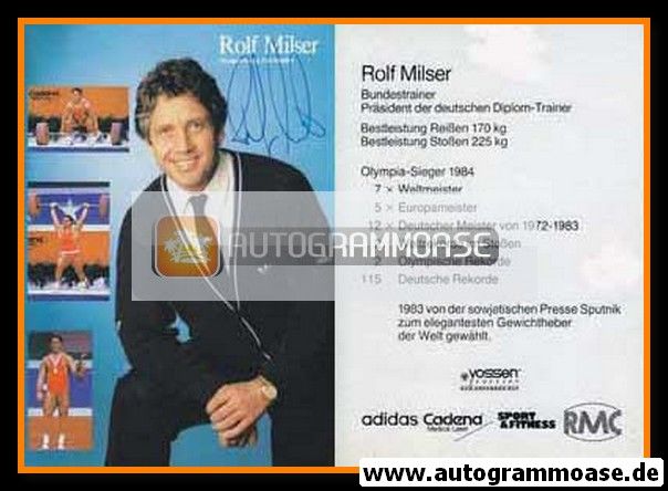 Autogramm Gewichtheben | Rolf MILSER | 1983 (Collage)