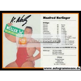 Autogramm Gewichtheben | Manfred NERLINGER | 1990er (Müller Brot)