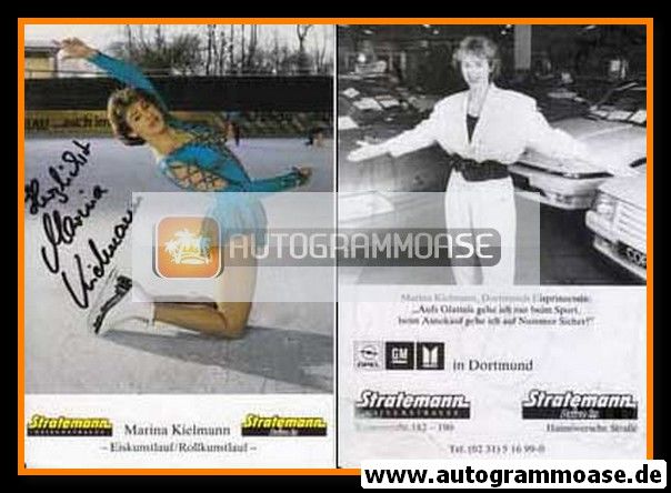 Autogramm Eiskunstlauf | Marina KIELMANN | 1980er (Portrait SW) Stratemann