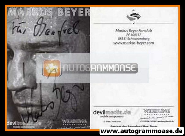 Autogramm Boxen | Markus BEYER | 2000er (Portrait SW) Fanclub