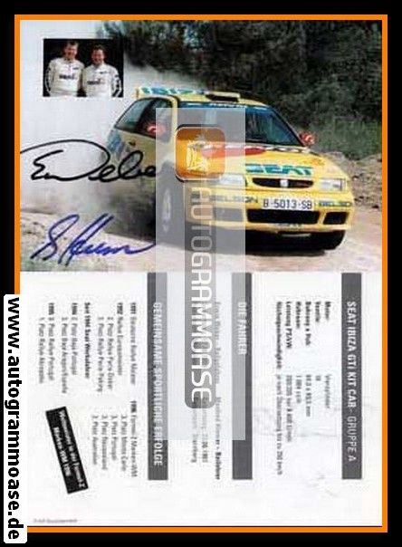 Autogramme Tourenwagen | Erwin WEBER + Manfred HIEMER | 1997 (Seat Ibiza GTI)