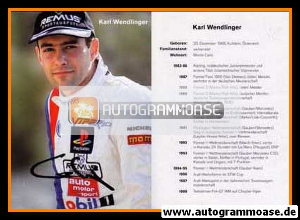 Autogramm Tourenwagen | Karl WENDLINGER | 1998 (Portrait Color)