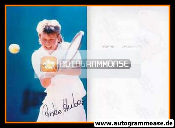 Autogramm Tennis | Anke HUBER | 1990er Foto (Spielszene Color) 2