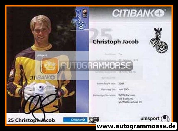 Autogramm Fussball | MSV Duisburg | 2001 | Christoph JACOB