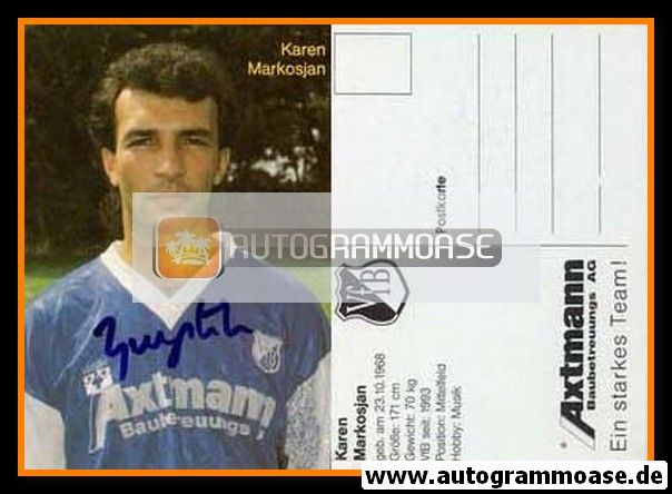 Autogrammkarte Fussball | VfB Leipzig | 1993 | Karen MARKOSJAN