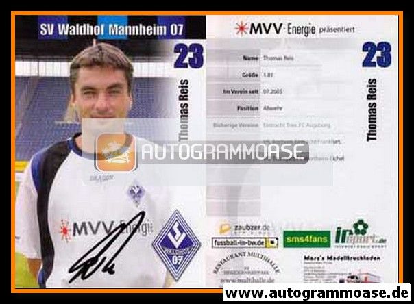 Autogramm Fussball | SV Waldhof Mannheim | 2005 | Thomas REIS