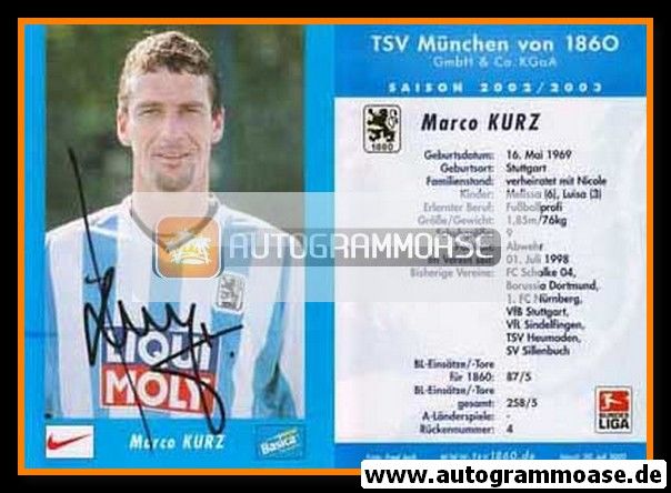Autogramm Fussball | TSV 1860 München | 2002 | Marco KURZ