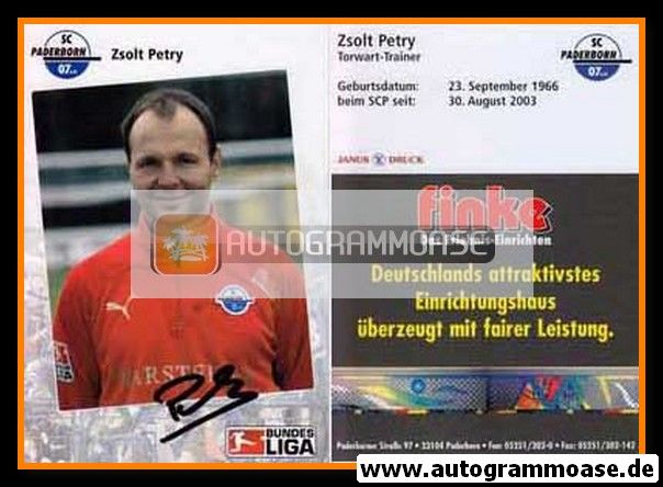 Autogramm Fussball | SC Paderborn 07 | 2006 | Zsolt PETRY