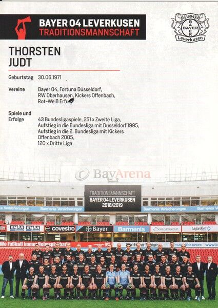 Autogramm Fussball | Bayer Leverkusen | 2018 TM | Thorsten JUDT