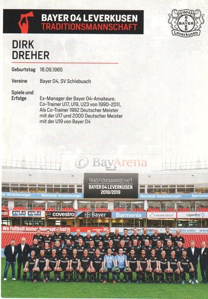 Autogramm Fussball | Bayer Leverkusen | 2018 TM | Dirk DREHER