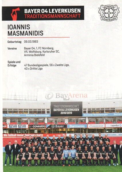 Autogramm Fussball | Bayer Leverkusen | 2018 TM | Ioannis MASMANIDIS