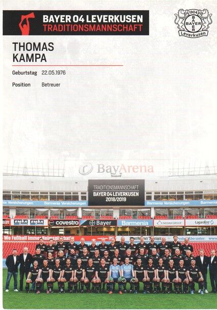 Autogramm Fussball | Bayer Leverkusen | 2018 TM | Thomas KAMPA