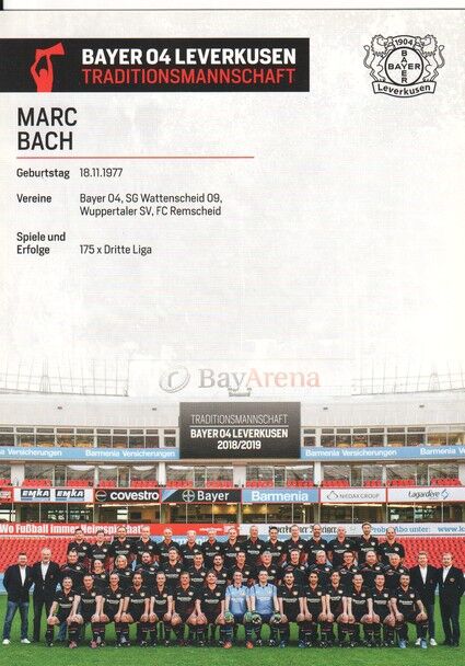 Autogramm Fussball | Bayer Leverkusen | 2018 TM | Marc BACH