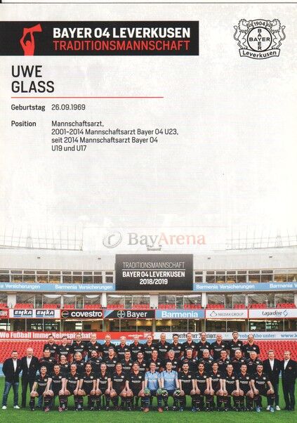 Autogramm Fussball | Bayer Leverkusen | 2018 TM | Uwe GLASS