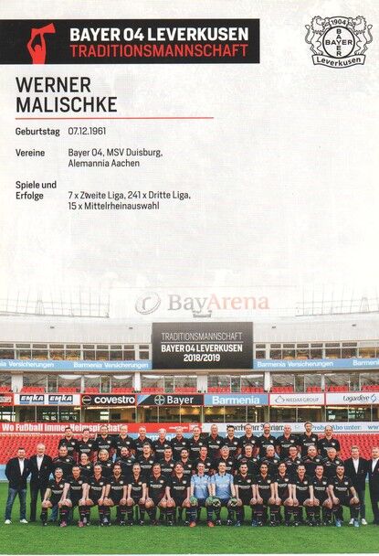 Autogramm Fussball | Bayer Leverkusen | 2018 TM | Werner MALISCHKE