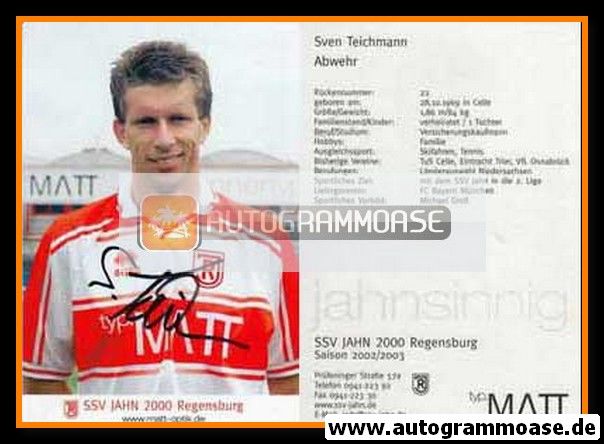 Autogramm Fussball | SSV Jahn Regensburg | 2002 | Sven TEICHMANN
