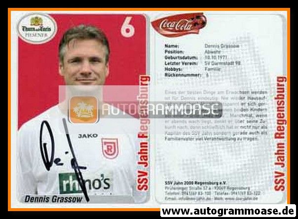 Autogramm Fussball | SSV Jahn Regensburg | 2007 | Dennis GRASSOW