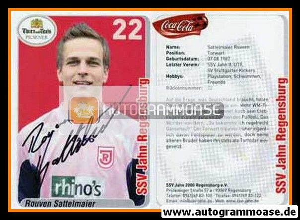 Autogramm Fussball | SSV Jahn Regensburg | 2007 | Rouven SATTELMAIER