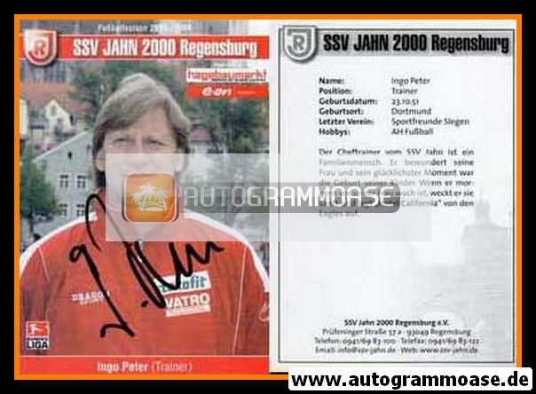 Autogramm Fussball | SSV Jahn Regensburg | 2003 | Ingo PETER