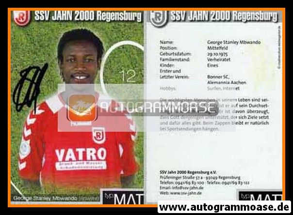 Autogramm Fussball | SSV Jahn Regensburg | 2004 | George Stanley MBWANDO