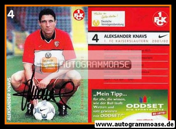 Autogramm Fussball | 1. FC Kaiserslautern | 2001 | Aleksander KNAVS