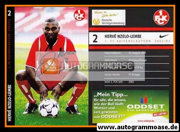 Autogramm Fussball | 1. FC Kaiserslautern | 2002 | Herve NZELO-LEMBI
