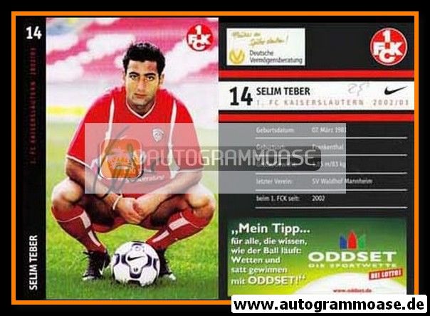 Autogramm Fussball | 1. FC Kaiserslautern | 2002 | Selim TEBER