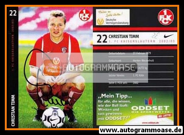 Autogramm Fussball | 1. FC Kaiserslautern | 2002 | Christian TIMM