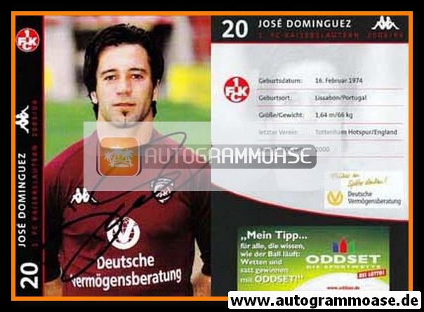 Autogramm Fussball | 1. FC Kaiserslautern | 2003 | Jose DOMINGUEZ