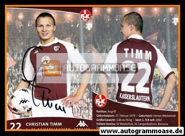 Autogramm Fussball | 1. FC Kaiserslautern | 2004 | Christian TIMM
