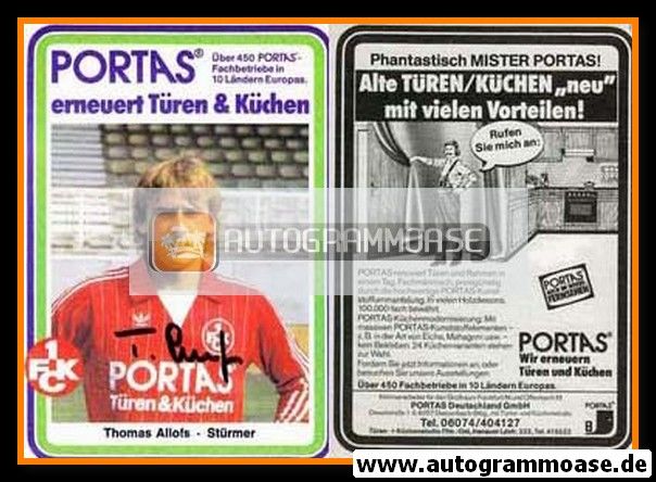 Autogramm Fussball | 1. FC Kaiserslautern | 1982 | Thomas ALLOFS